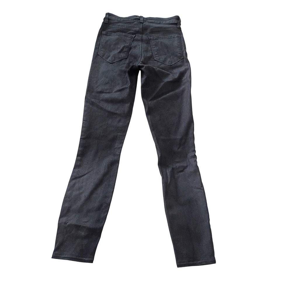 L AGENCE Margot High Rise Noir Black Coated Skinny Jeans Size 24x25 USA $275 - Picture 3 of 10